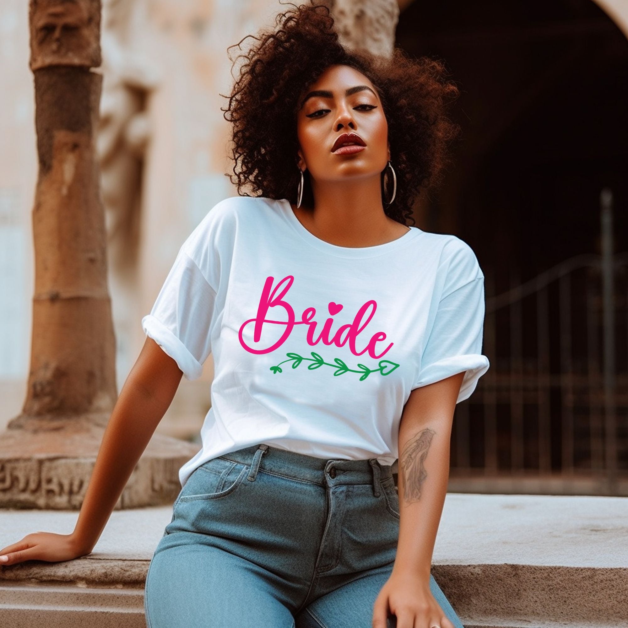Pink And Green Bride Unisex Fit Shirt