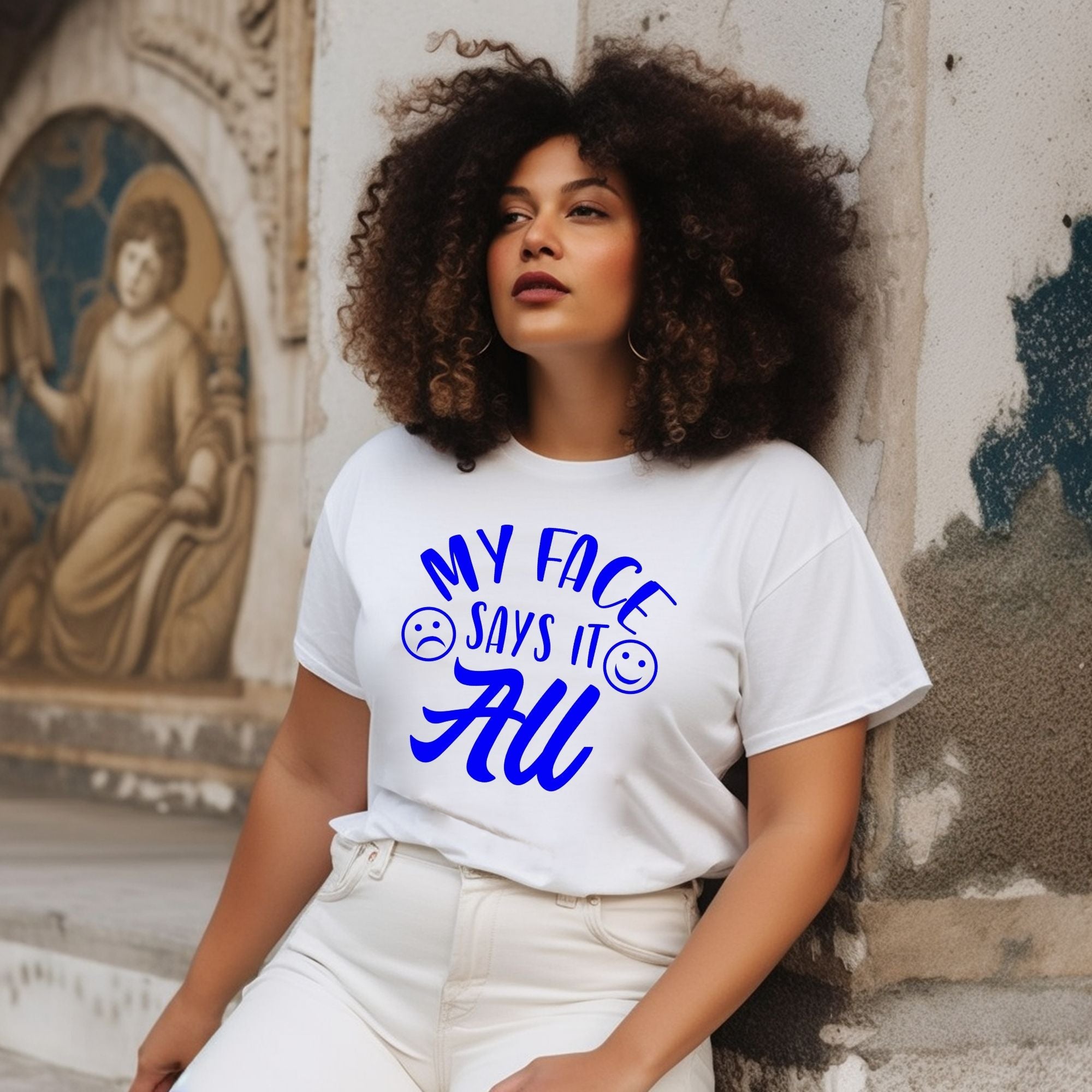 My Face Says It All Blue Unisex Fit Shirt